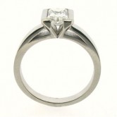 18ct white gold ring set with an emerald cut diamond