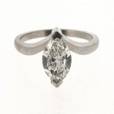 18ct white gold ring set with a marquise cut diamond